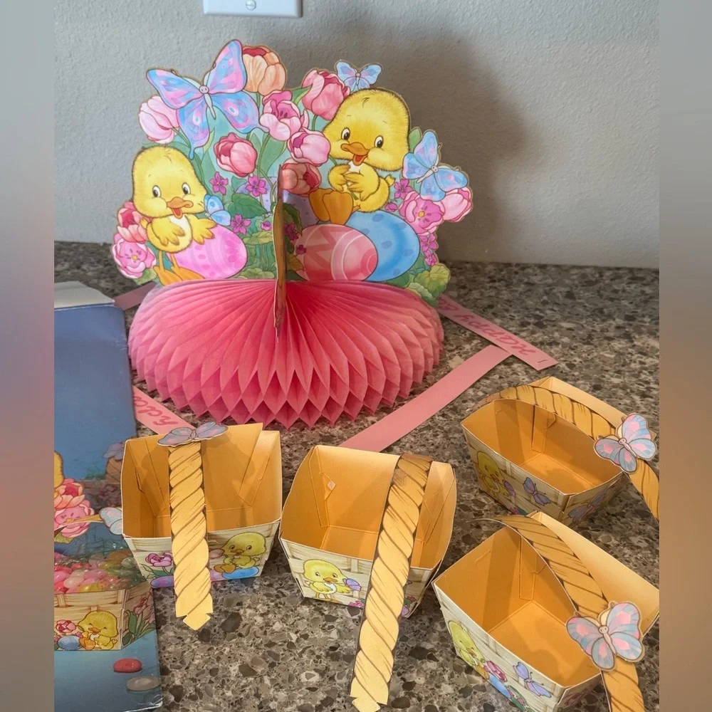 Vintage Honeycomb Tissue Easter Centerpiece Decor Lot Of 12 Eureka Beistle Ameri